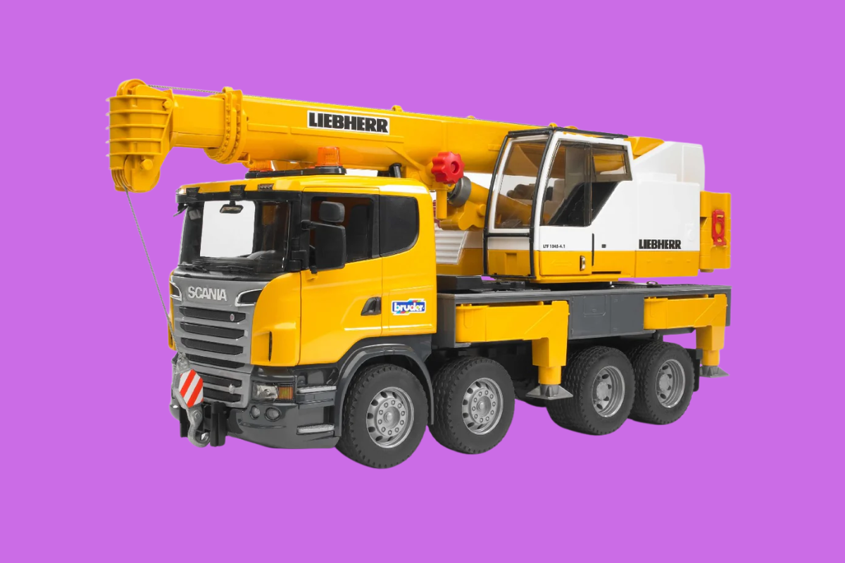 Xe tải cần cẩu SCANIA BRUDER – mô hình công trình siêu chất